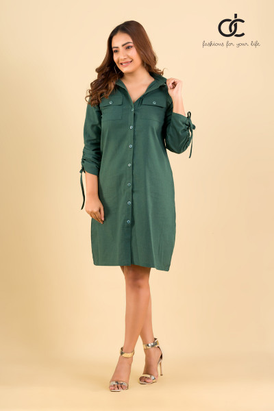 LINEN SHIRT DRESS - DCW 309 LINEN SHIRT DRESS - DCW 309