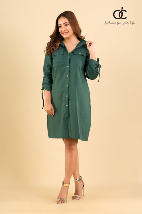 LINEN SHIRT DRESS - DCW 309