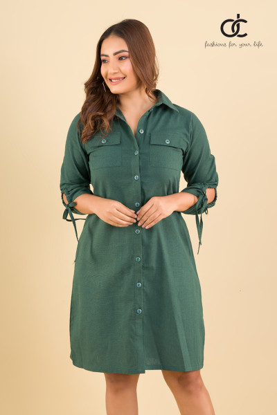 LINEN SHIRT DRESS - DCW 309 LINEN SHIRT DRESS - DCW 309