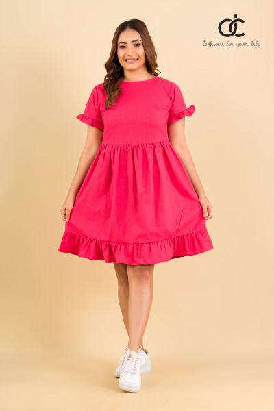 HEM FRILL DRESS - DCW 310 HEM FRILL DRESS - DCW 310