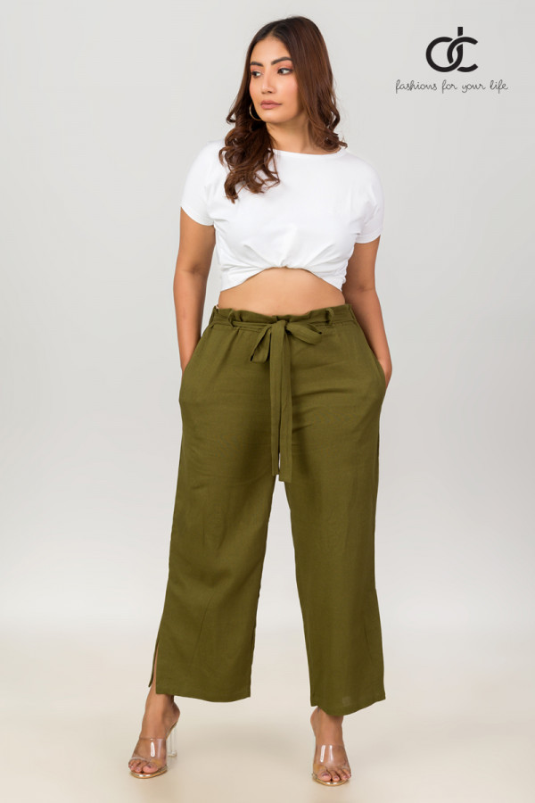 LINEN PANT GREEN - DCW 320