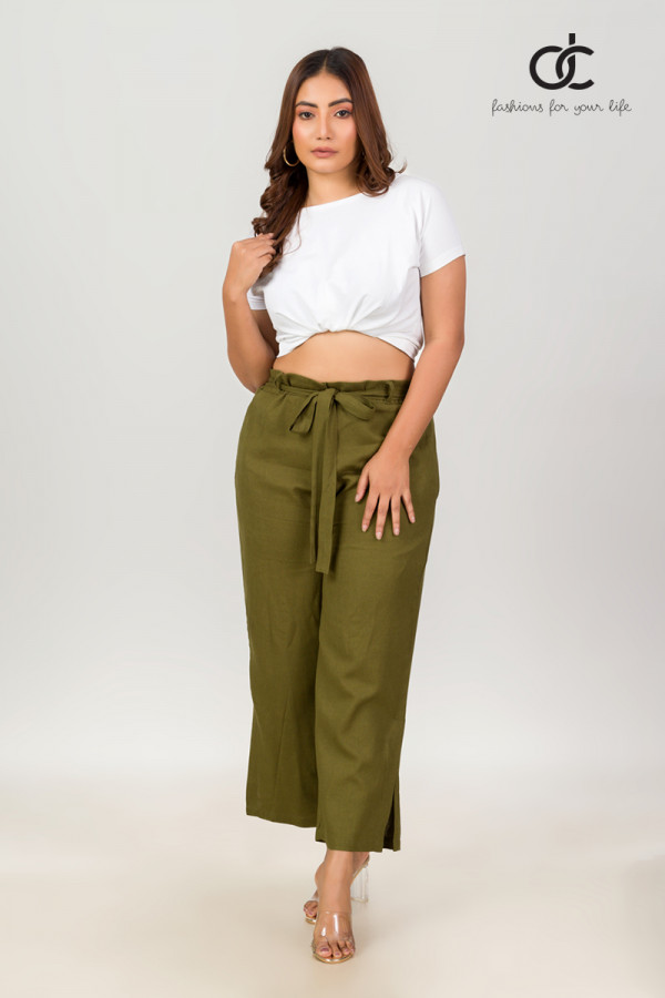 LINEN PANT GREEN - DCW 320