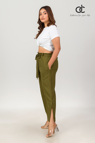 LINEN PANT GREEN - DCW 320 LINEN PANT GREEN - DCW 320