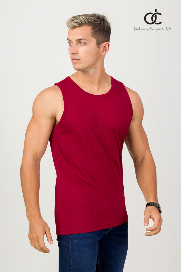 MEN'S TANK TOP - PLAIN Maroon ( DCM 027 )