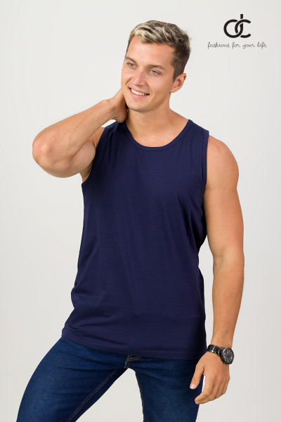 MEN'S TANK TOP - PLAIN NAVY BLUE MEN'S TANK TOP - PLAIN NAVY BLUE