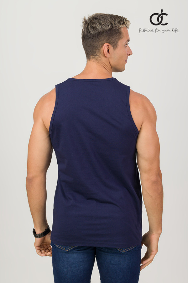 MEN'S TANK TOP - PLAIN NAVY BLUE