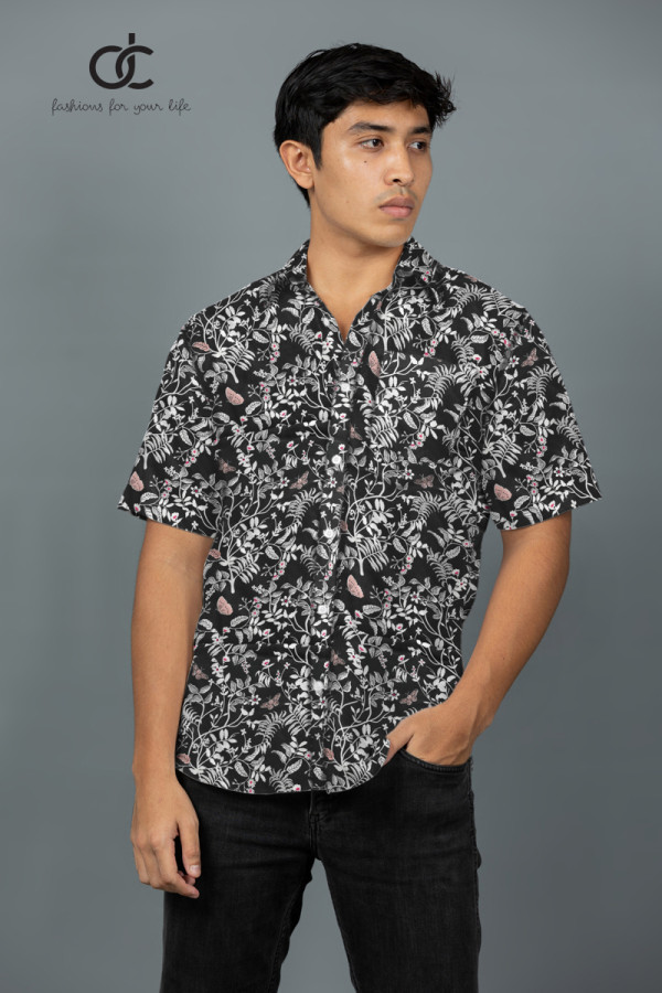 PRINT SHORT SLEEVE SHIRT-DCM 10010