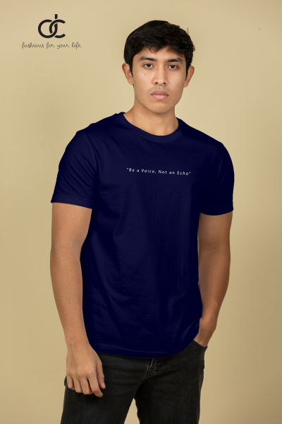 CREW NECK PRINTED T SHIRT - N BLUE 01  CREW NECK PRINTED T SHIRT - N BLUE 01