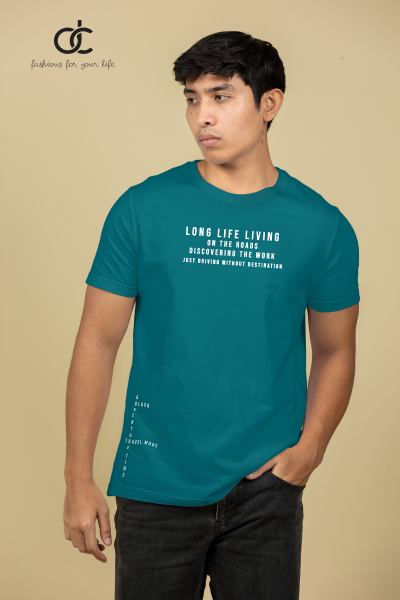CREW NECK PRINTED T SHIRT - B GREEN 01 CREW NECK PRINTED T SHIRT - B GREEN 01
