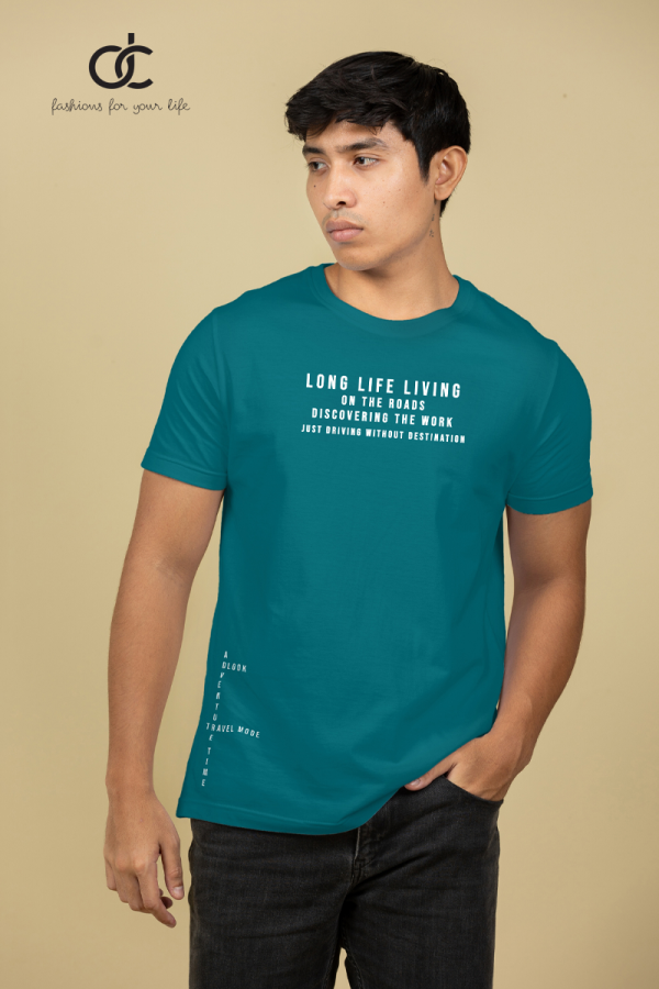 CREW NECK PRINTED T SHIRT - B GREEN 01