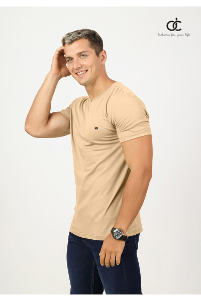 BEIGE COLOUR T-SHIRT - DCM 269 BEIGE COLOUR T-SHIRT - DCM 269