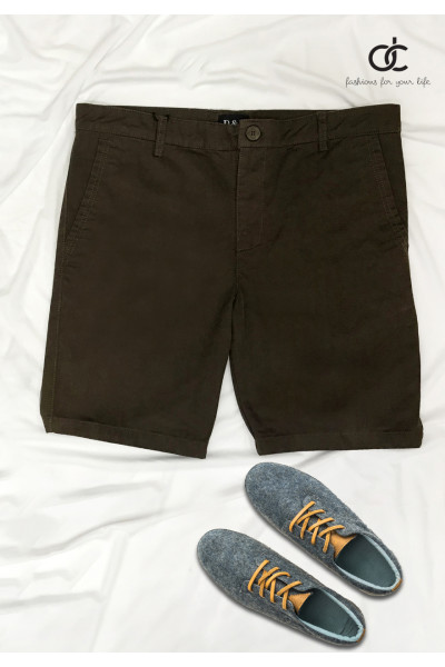 Men's Slim Fit Chino Short - Coffee Brown Men's Slim Fit Chino Short - Coffee Brown