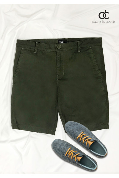 Men's Slim Fit Chino Short -Forest Green Men's Slim Fit Chino Short -Forest Green