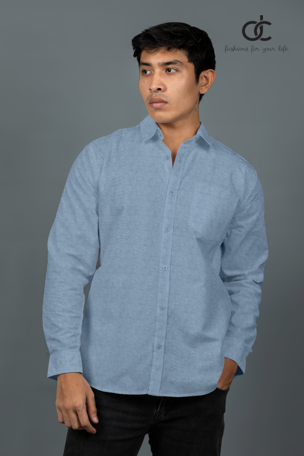 LONGSLEEVE Plain Shirt - Light Blue DCM 10004