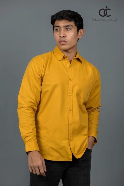 LONGSLEEVE Plain Shirt - YELLOW-DCM 10006	 LONGSLEEVE Plain Shirt - YELLOW-DCM 10006