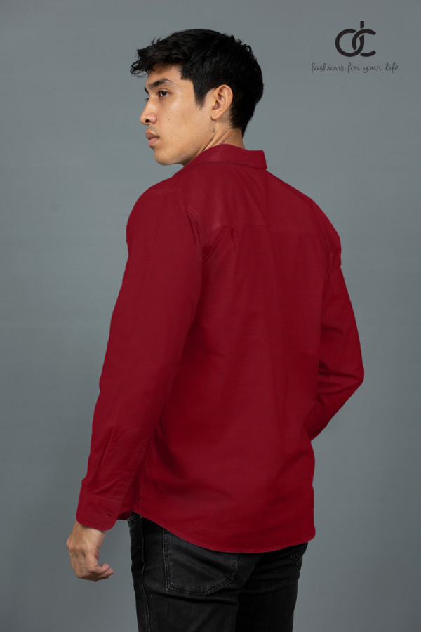 LONGSLEEVE PLAIN SHIRT -MAROON- DCM 10007	