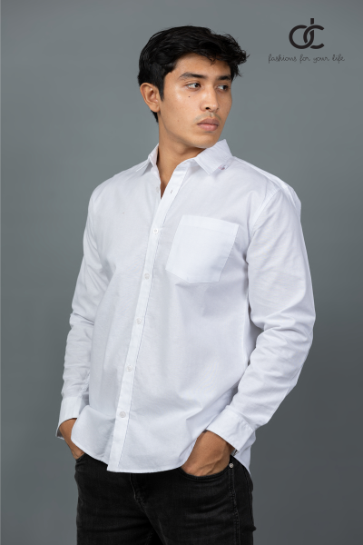 LONGSLEEVE Plain Shirt -WHITE-DCM 10009	 LONGSLEEVE Plain Shirt -WHITE-DCM 10009