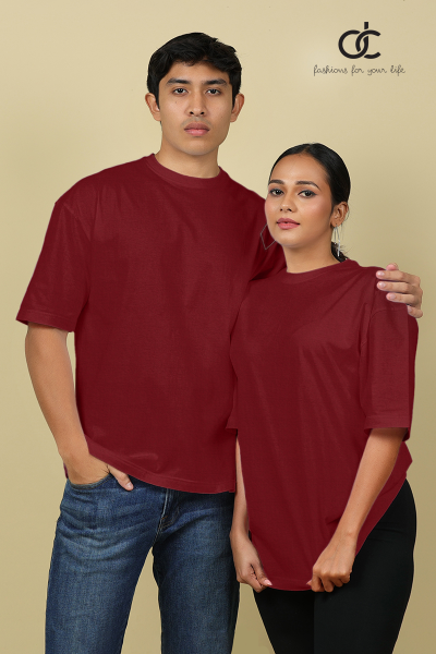 UNISEX T SHIRT-MAROON-DCMU 0002