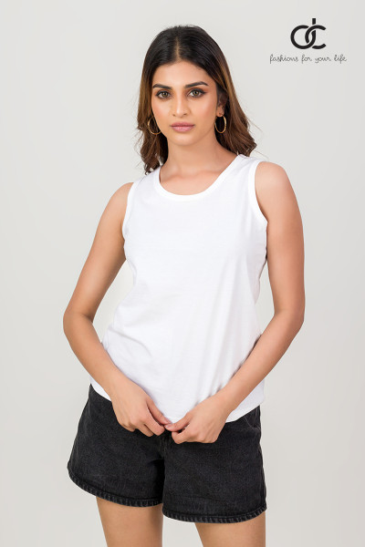 WHITE PLAIN TANK TOP WHITE PLAIN TANK TOP