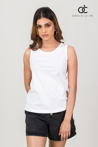 WHITE PLAIN TANK TOP WHITE PLAIN TANK TOP
