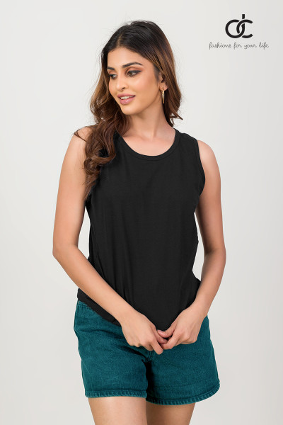 BLACK PLAIN TANK TOP BLACK PLAIN TANK TOP