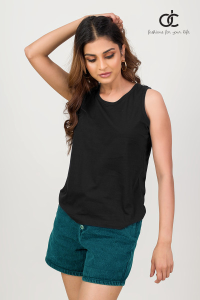 BLACK PLAIN TANK TOP BLACK PLAIN TANK TOP