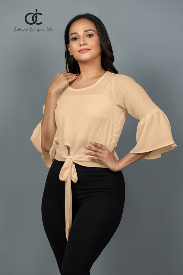 Sandstone Serenity Bell Sleeve Top