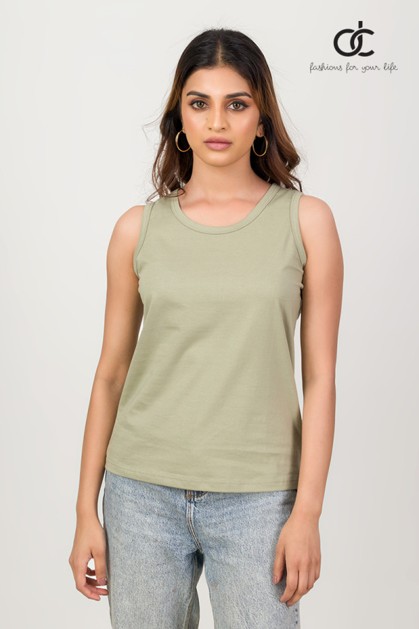 LAUREL GREEN PLAIN TANK TOP