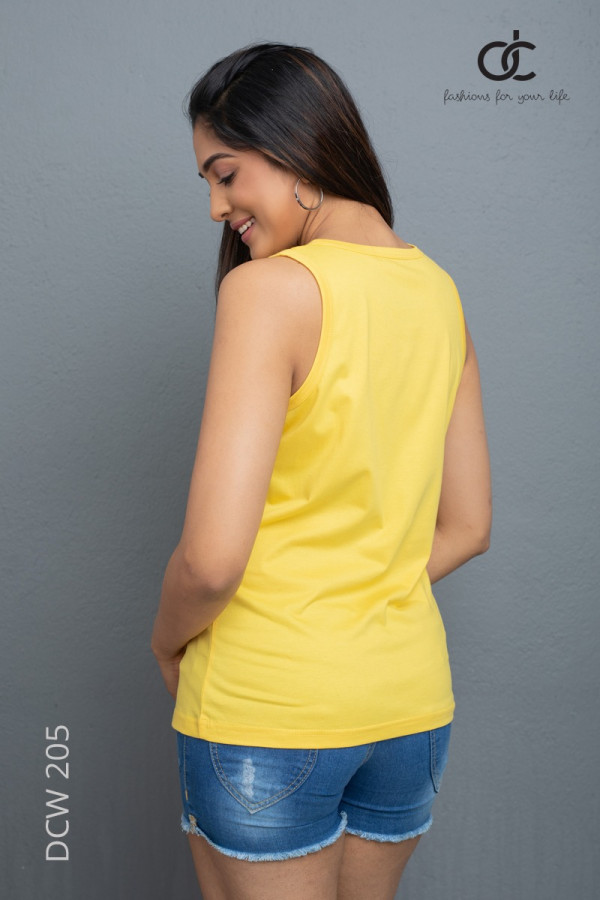 YELLOW PLAIN TANK TOP