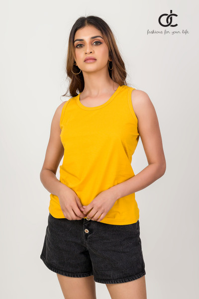 MUSTARD YELLOW PLAIN TANK TOP MUSTARD YELLOW PLAIN TANK TOP