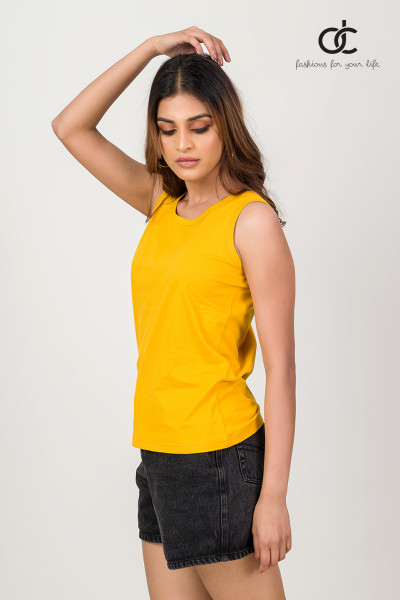 MUSTARD YELLOW PLAIN TANK TOP MUSTARD YELLOW PLAIN TANK TOP