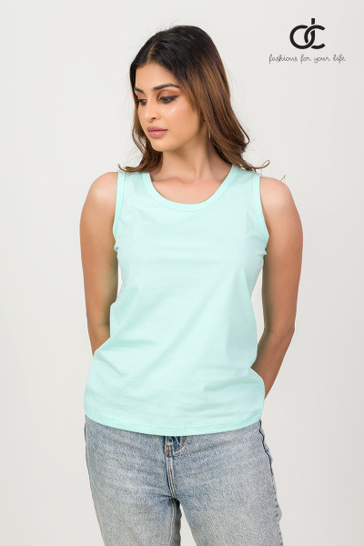 LIGHT GREEN PLAIN TANK TOP LIGHT GREEN PLAIN TANK TOP