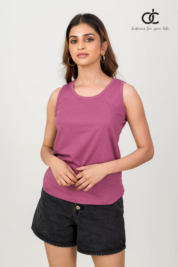 RED VIOLET PLAIN TANK TOP