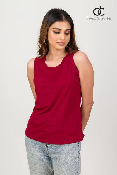 MAROON PLAIN TANK TOP MAROON PLAIN TANK TOP