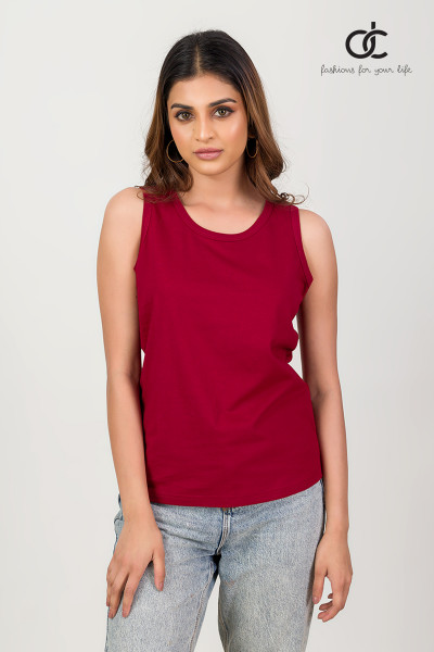 MAROON PLAIN TANK TOP MAROON PLAIN TANK TOP