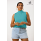 HIGH NECK L.BLUE CROP TOP - DCW 342