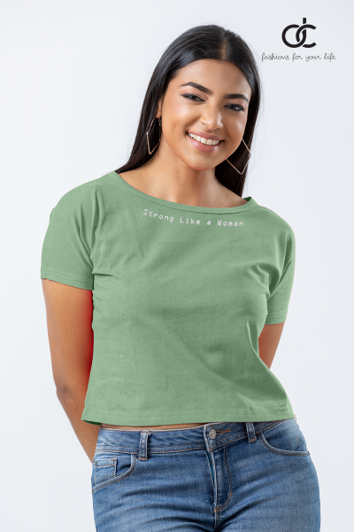 MAGI SLEEVE L.GREEN CROP TOP - DCW 353 MAGI SLEEVE L.GREEN CROP TOP - DCW 353