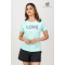LADIES L.GREEN COLOUR GRAPHIC TEE - DCWP 003