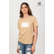 LADIES BEIGE COLOUR GRAPHIC TEE - DCWP 005