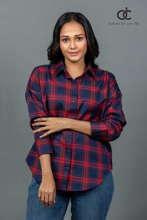 LONGSLEEVE OVERSIZE CHECK SHIRT - DCWS 1003