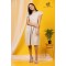 Beige Sleeve Frill Linen Dress Beige Sleeve Frill Linen Dress