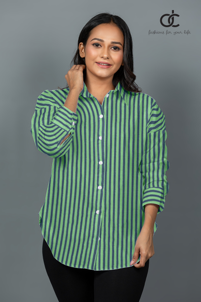 LONGSLEEVE OVERSIZE STRIPE SHIRT - DCWS 1002 LONGSLEEVE OVERSIZE STRIPE SHIRT - DCWS 1002