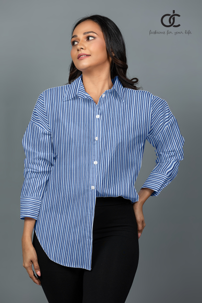 LONGSLEEVE OVERSIZE STRIPE SHIRT - DCWS 1004 LONGSLEEVE OVERSIZE STRIPE SHIRT - DCWS 1004